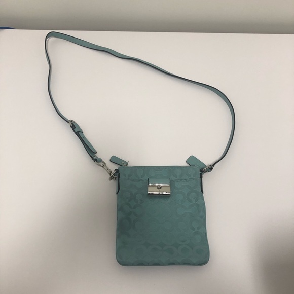 Turquoise Coach crossbody - Picture 1 of 8